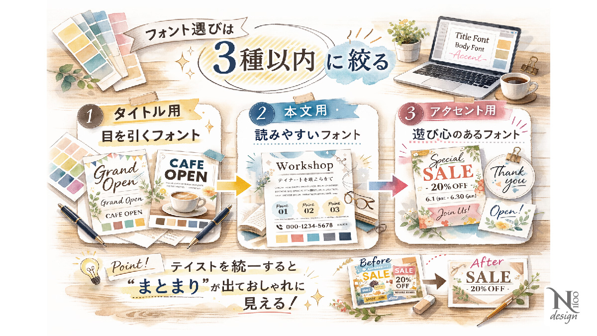 FONTは3種以内に